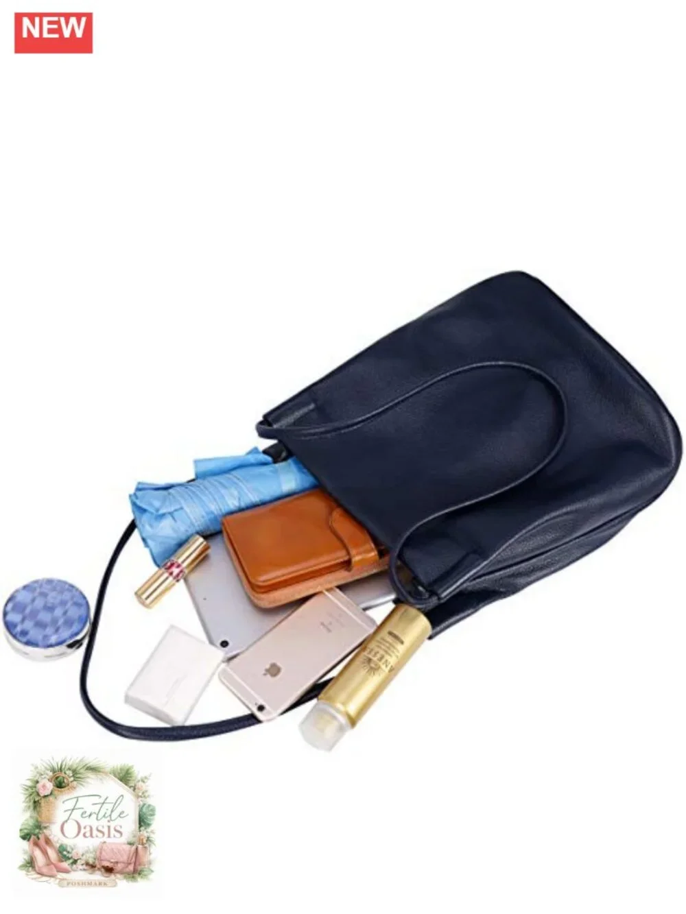 Genuine Leather Bucket Tote Hobo Shoulder Purse Large Capacity Work Bag